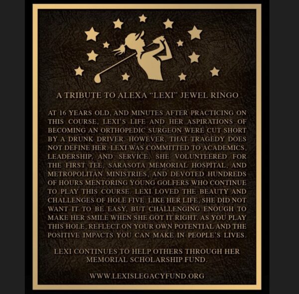 Posthumous Freedom Fairways plaque, scholarship program pay tribute to Waterset’s Lexi Ringo